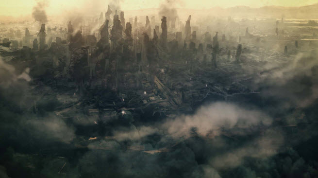 Scene from cinematic for Halo: Spartan Assault. It's bleak for humanity. 