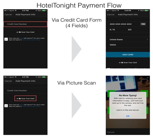 HotelTonight payment flow