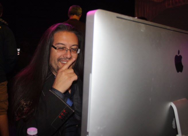 John Romero playing Doom at 20th anniversary event.