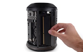 The RAM in the Mac Pro is configurable to as high as 64 GB (four 16 GB), according to Apple.