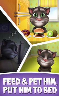 My Talking Tom has a lot of humanoid habits. Talking isn't one of them.