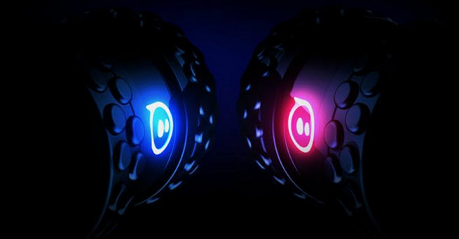 The Orbotix Sphero 2B has interchangeable wheels.