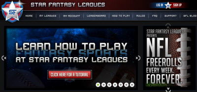 Star Fantasy Leagues web page.