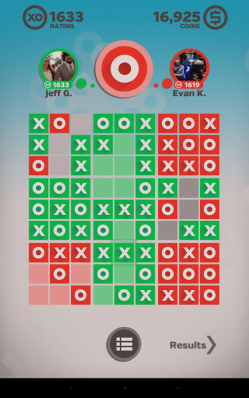 A finished match in Tic Tactics.