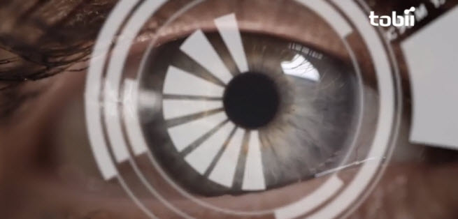 Tobii detects your eye in three dimensions.