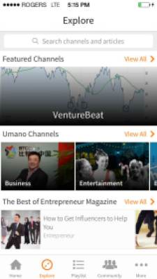 Umano's tech channel features audio stories from VentureBeat and other publications.