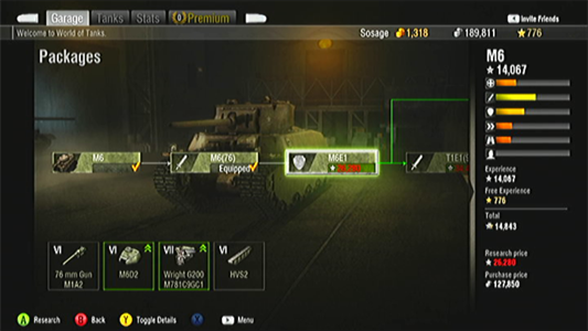 World of Tanks: Xbox 360 packages system