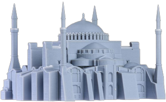 A 3D-printed model castle