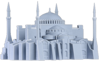 A 3D-printed model castle