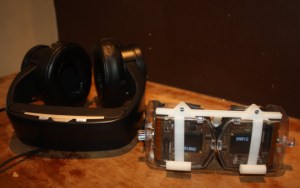 Avegant's newest prototype is on the left, the older one on the right.