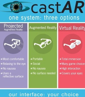 CastAR's system options