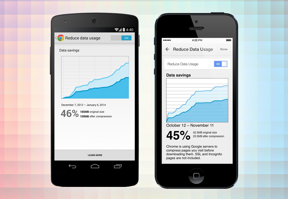 Chrome mobile data compression promises big data reductions.
