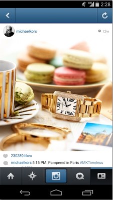 Embedded in-feed ad, Michael Kors