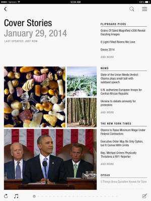 Flipboard's new "cover stories" section.