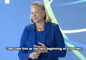 Ginni Rometty, chief executive of IBM, announces the formation of the company's Watson Group business unit.