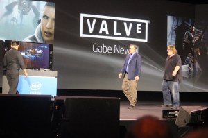 Intel's Brian Krzanich and Valve's Gabe Newell