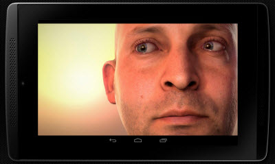 The Tegra K1 can run the full Ira demo of a human face without flaws.