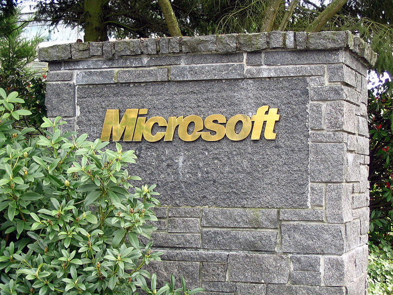 A sign at Microsoft's headquarters in Redmond, Washington.