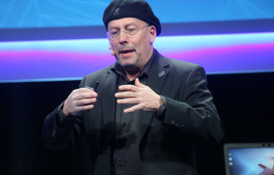 Mooly Eden at Intel's CES press conference.
