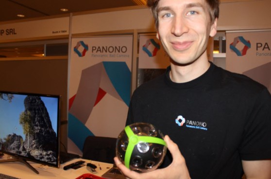 Jonas Pfeil of Panono, which makes a ball that shoots 36 pictures at once.