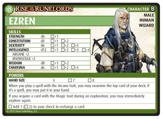 Pathfinder Adventure Card Game - character card