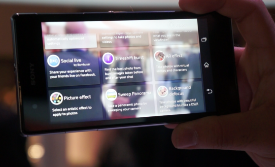 Sony's Xperia Z1s camera apps in action at CES 2014.