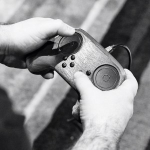 A 3D-printed prototype of the latest Steam Controller design.