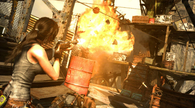 Explosions and fires will look better in Tomb Raider: Definitive Edition.