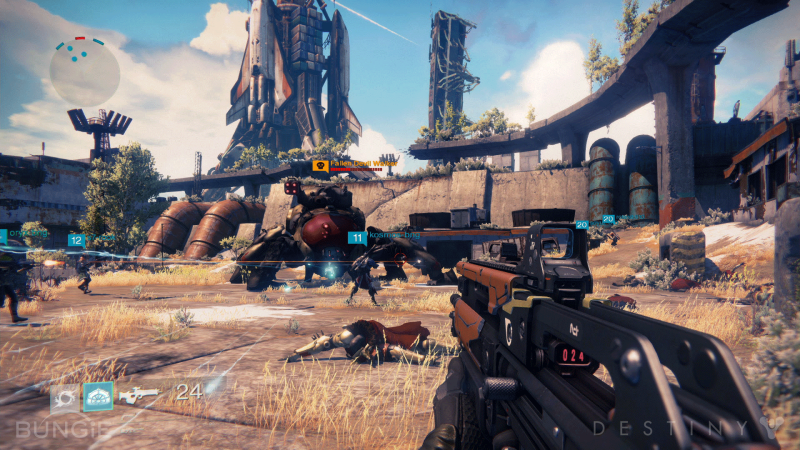 Bungie's collaborative shooter Destiny in action.