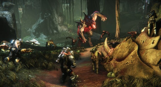 Monster prepares to charge in Evolve