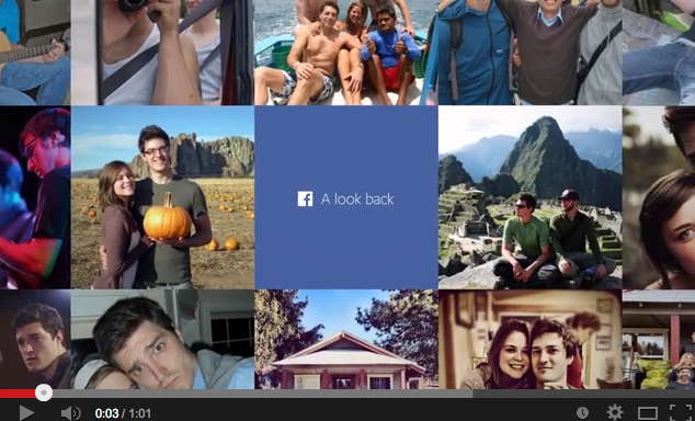 Screenshot from a sample Look Back video from Facebook.