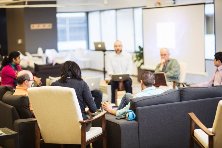 A group of Castlight Health employees in the company's San Francisco office.