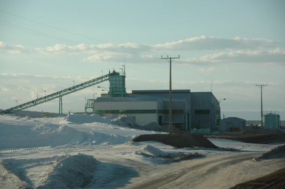 A lithium processing plant in Chile. Lithium is typically refined from vast piles of salts.