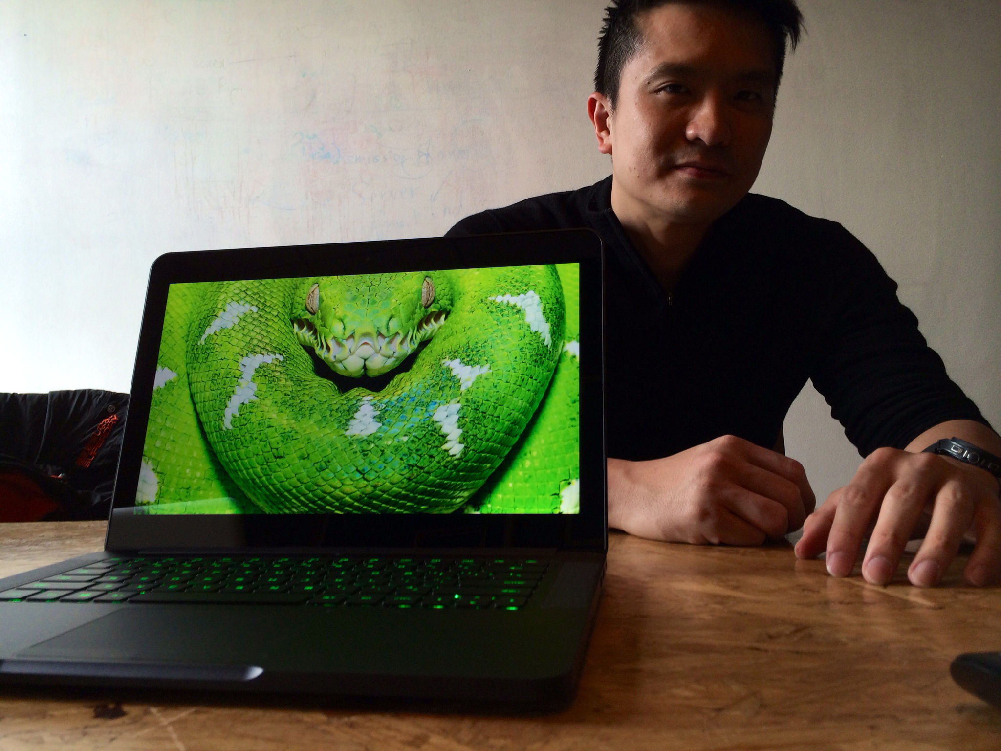 Razer CEO Min-Liang Tan with the new Razer Blade laptop.
