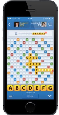 Words With Friends on a smartphone