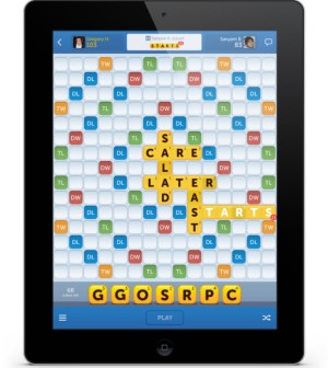 Words With Friends on a tablet.