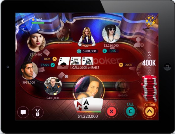 Zynga Poker's new table look