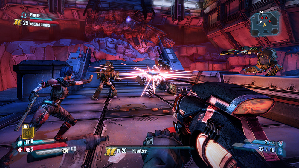 A first person perspective shot of Borderlands The Pre Sequel gameplay.