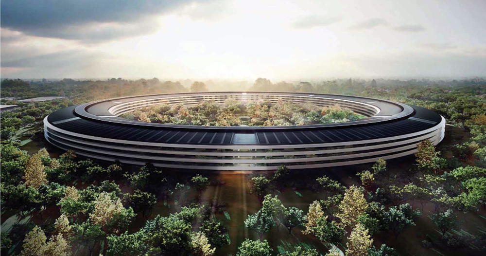 A rendering of Sir Norman Foster’s design for Apple’s new headquarters in Cupertino, Calif.