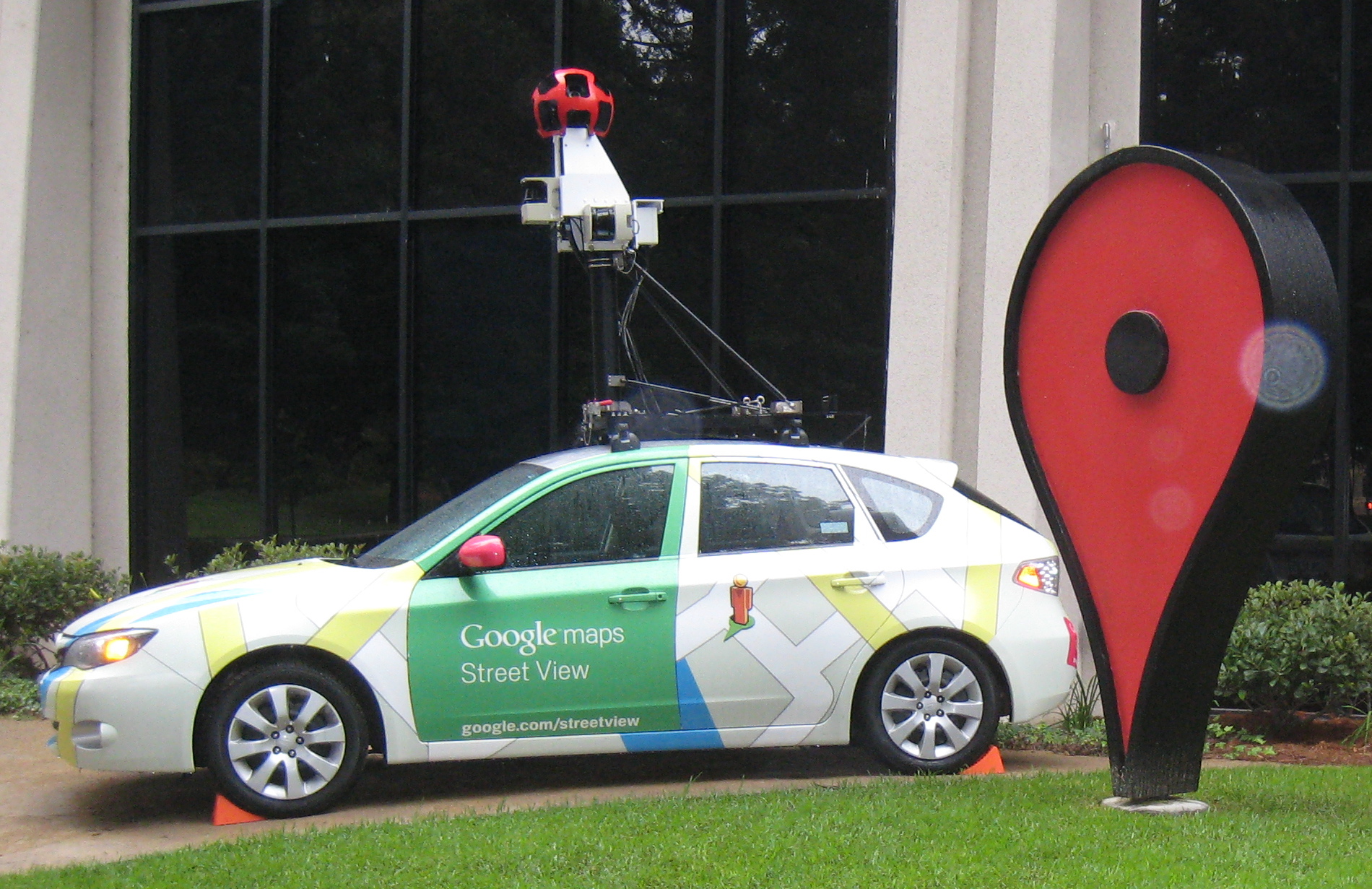 A Google Street View car (Subaru Impreza) at Google campus.