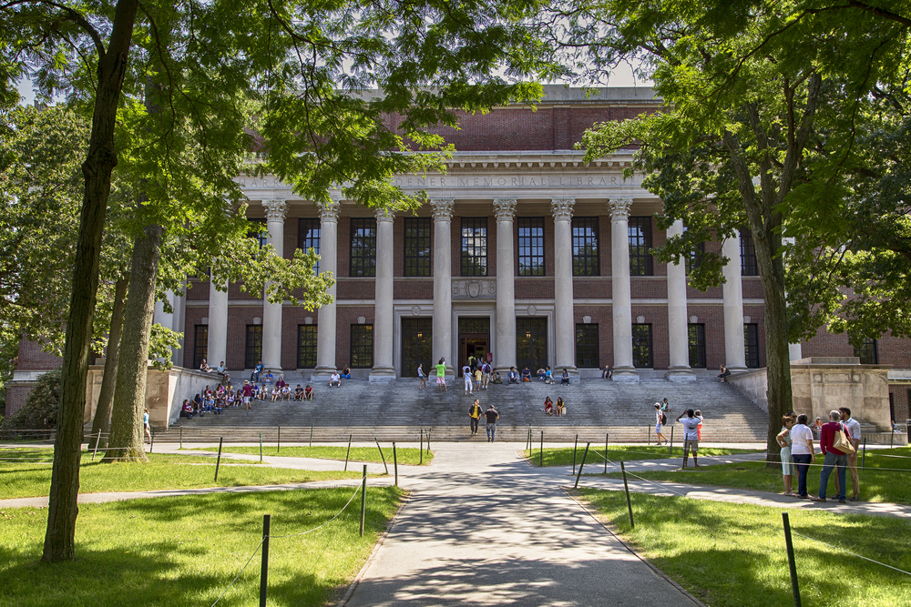 Harvard University campus in Cambridge, Mass.