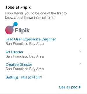 LinkedIn's internal jobs widget.