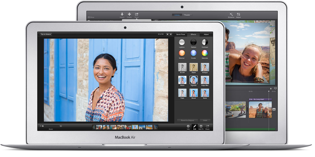 The 11- and 13-inch MacBook Air models.