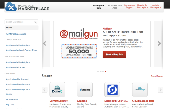 Rackspace's app store, powered by AppDirect