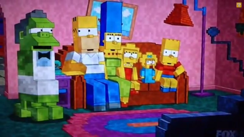 The Simpsons pulls a couch gag on Minecraft. 