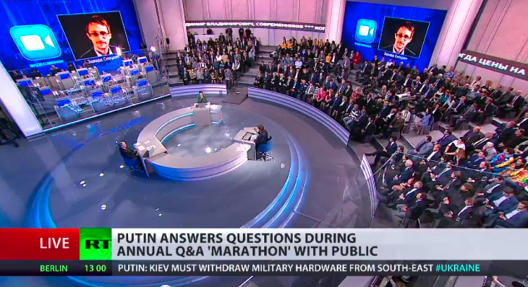 Snowden on Putin's TV show