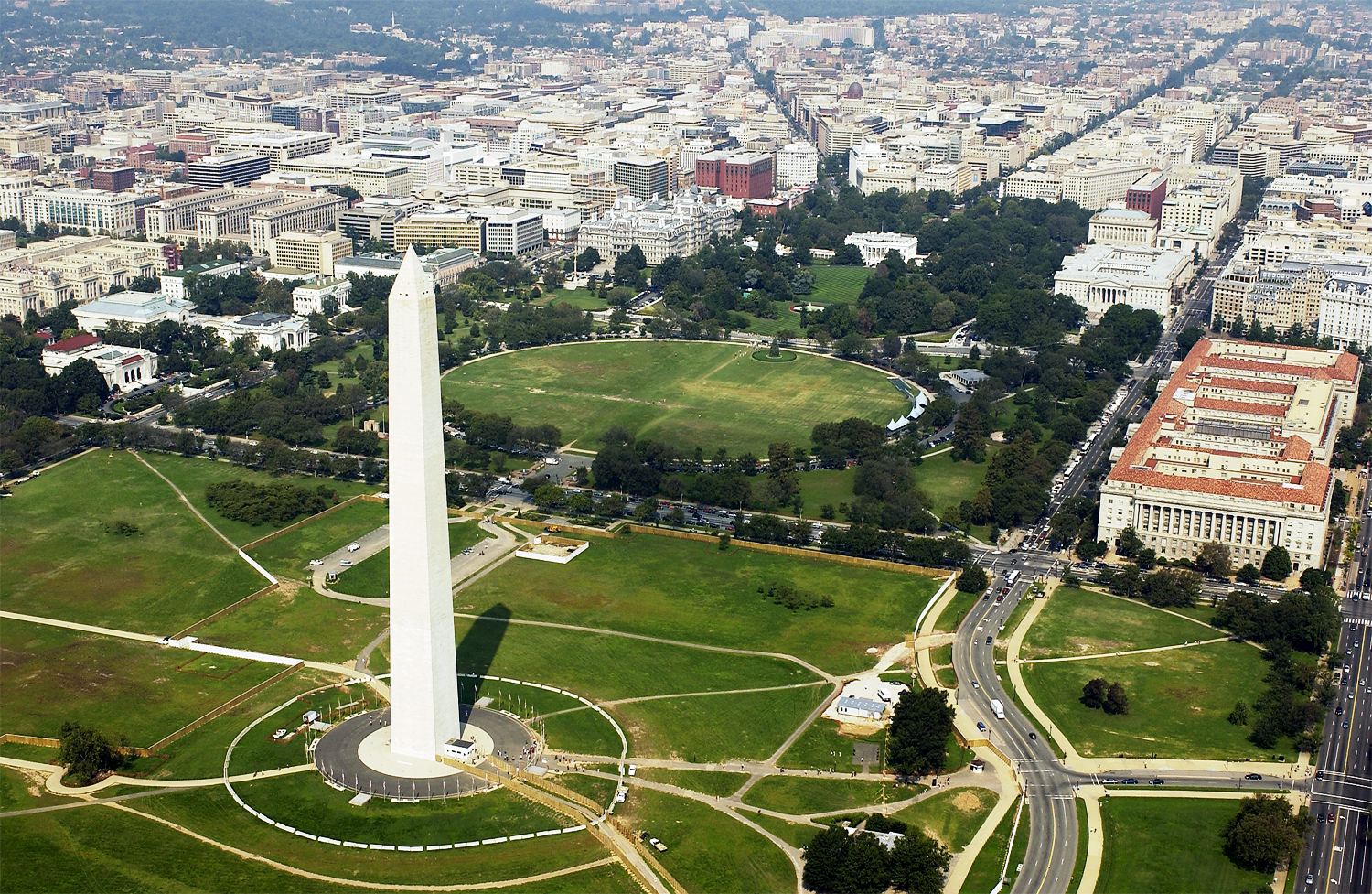 The Washington Monument looms over D.C.