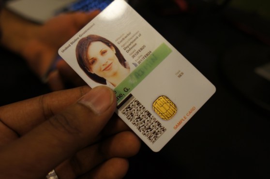 A security card with a SIM card embedded