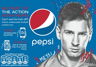 Pepsi links its cans to the Blippar smartphone app