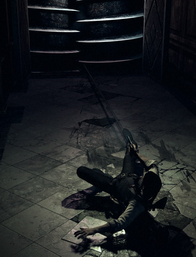 Shooting from the ground in The Evil Within